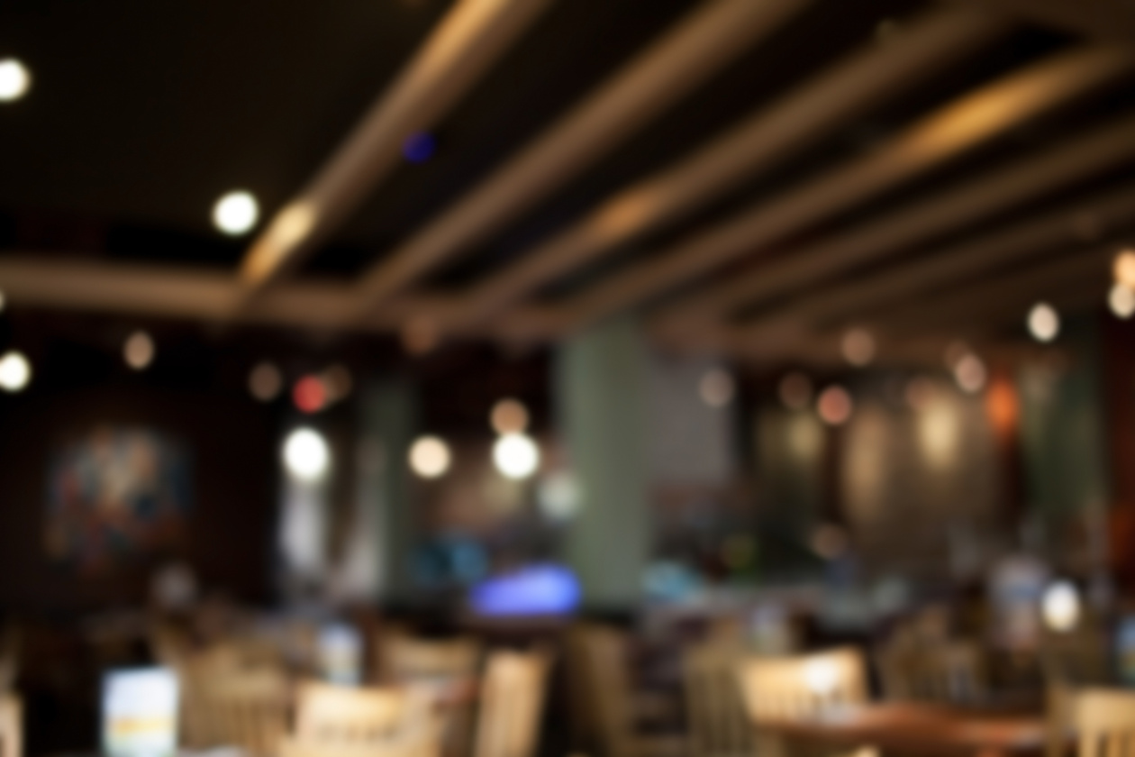The restaurant blurred background